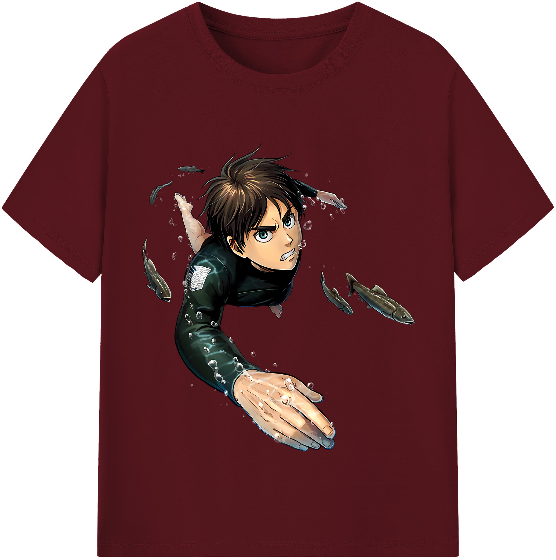 （画像用） 進撃の巨人 エレン･イェーガー Attack on Titan Eren Jäger 綿100％半袖Tシャツ（フロントプリント）